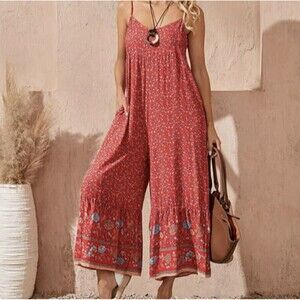 Natural Life The Jamie Jumpsuit Wide Leg Size Medium Floral Print